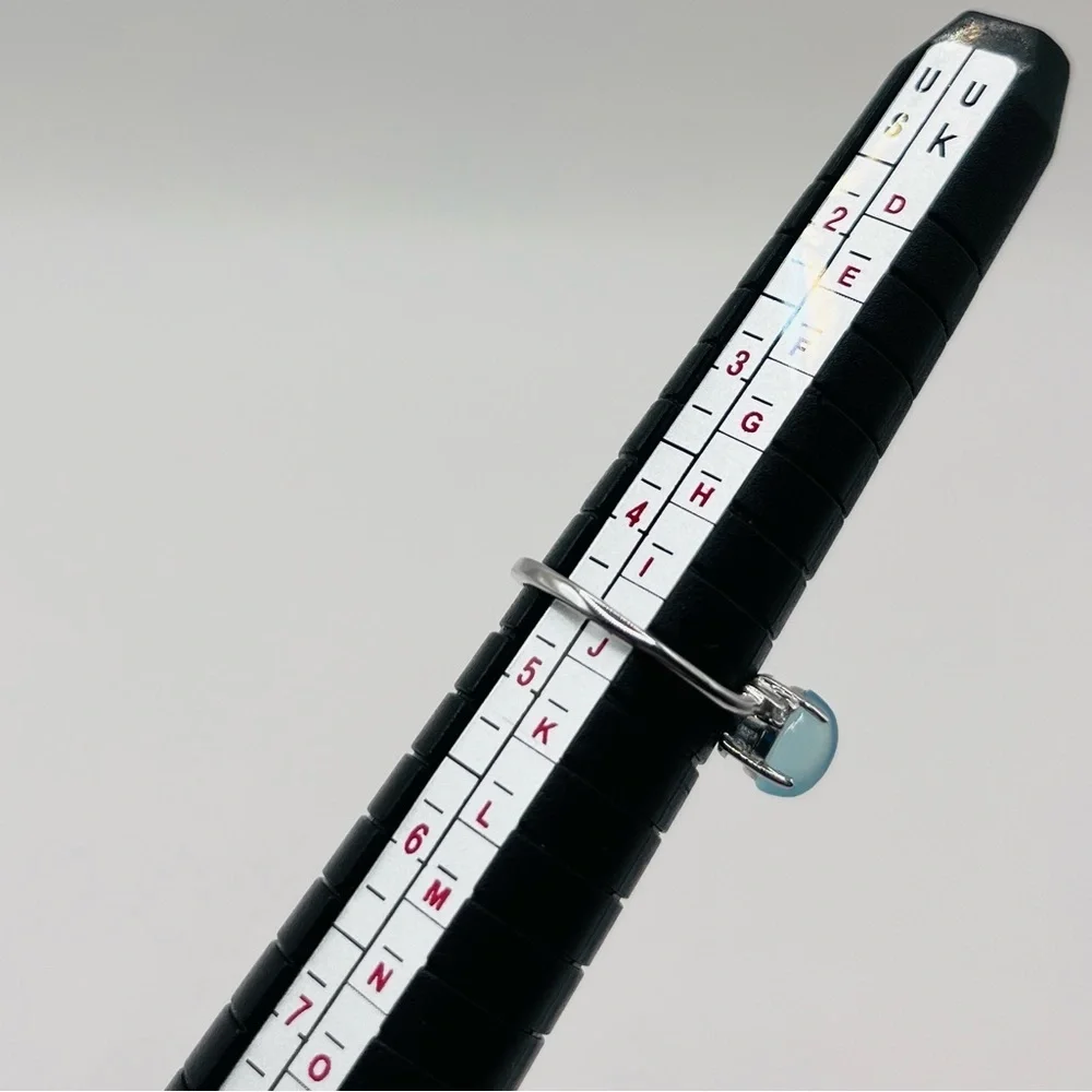 Chalcedony and Natural Diamond Silver Ring - Picture 6 of 6